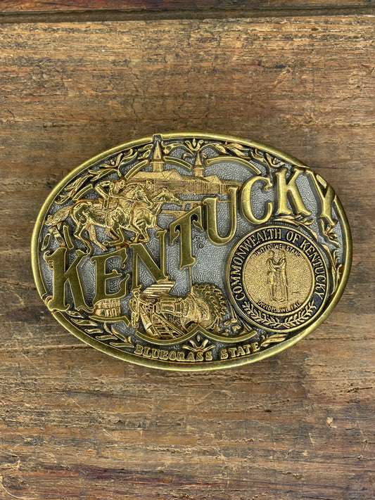 Vintage Kentucky Blue Grass State Belt Buckle