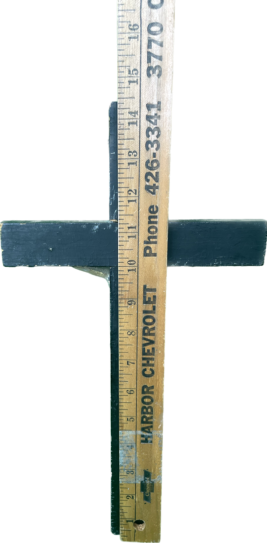 Vintage 14.5” Wood Plaster Cross Crucifix Religious Wall Hanging INRI