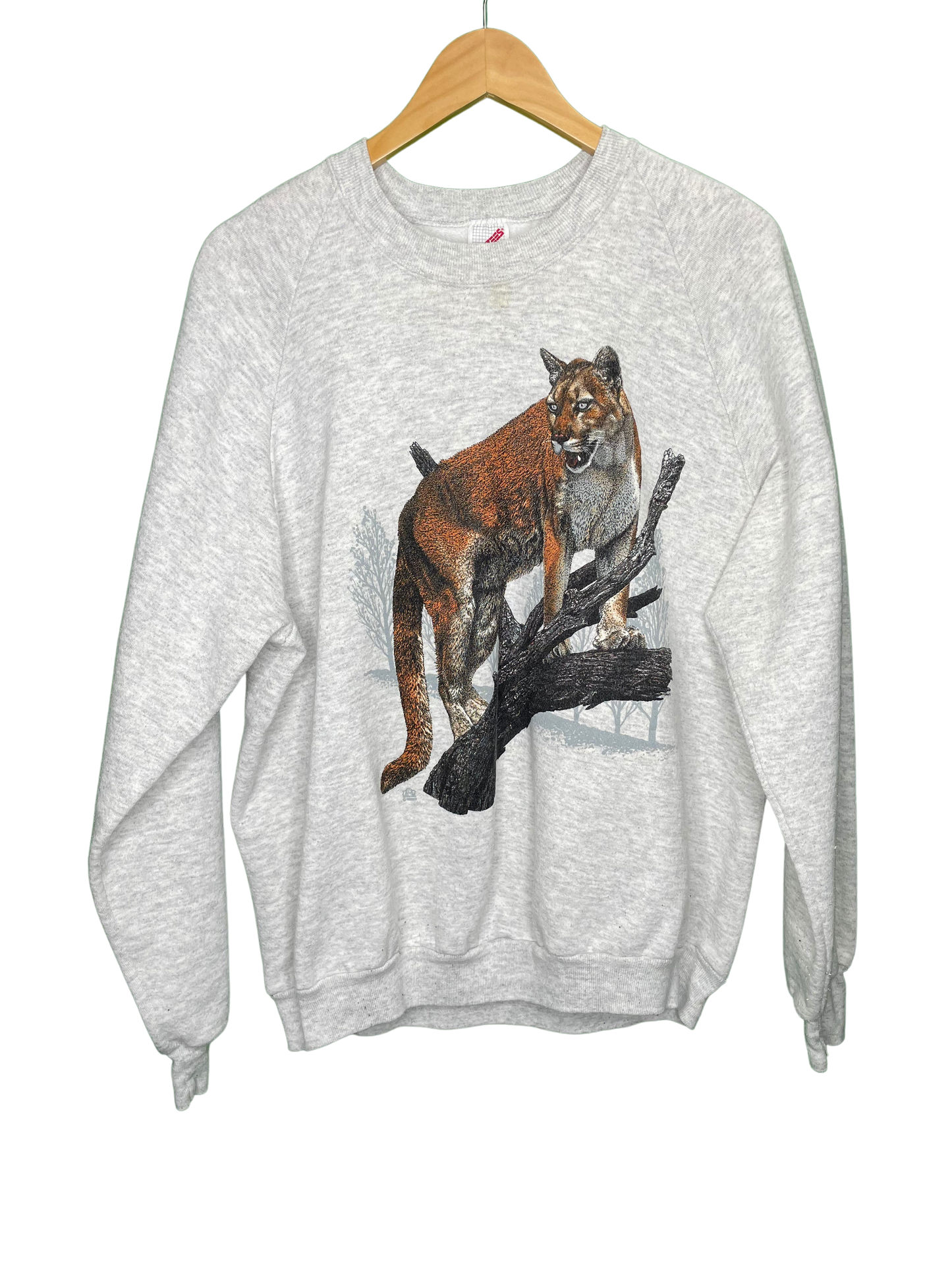 Vintage XL Cougar Big Cat Wildlife Outdoor Crewneck Sweatshirt