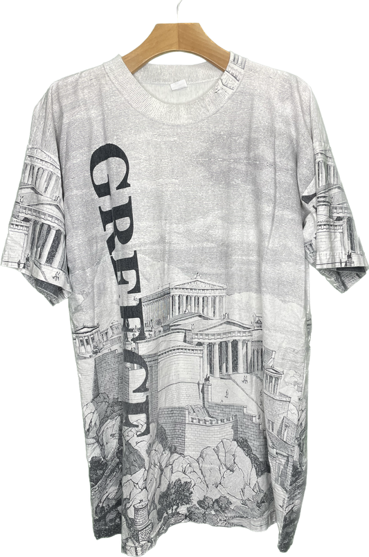 Vintage L 90s AOP Greece Souvenir T-Shirt