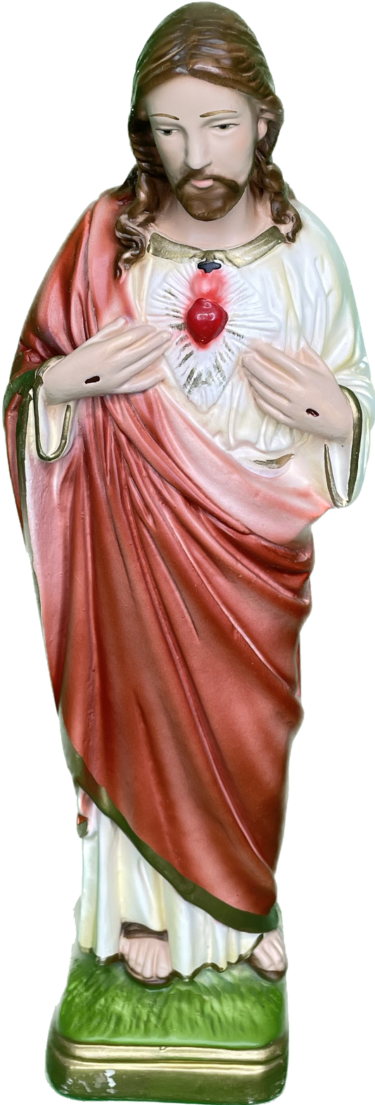 Vintage 11.5” Jesus Chalkware Religious Statue Made in Italy 50s