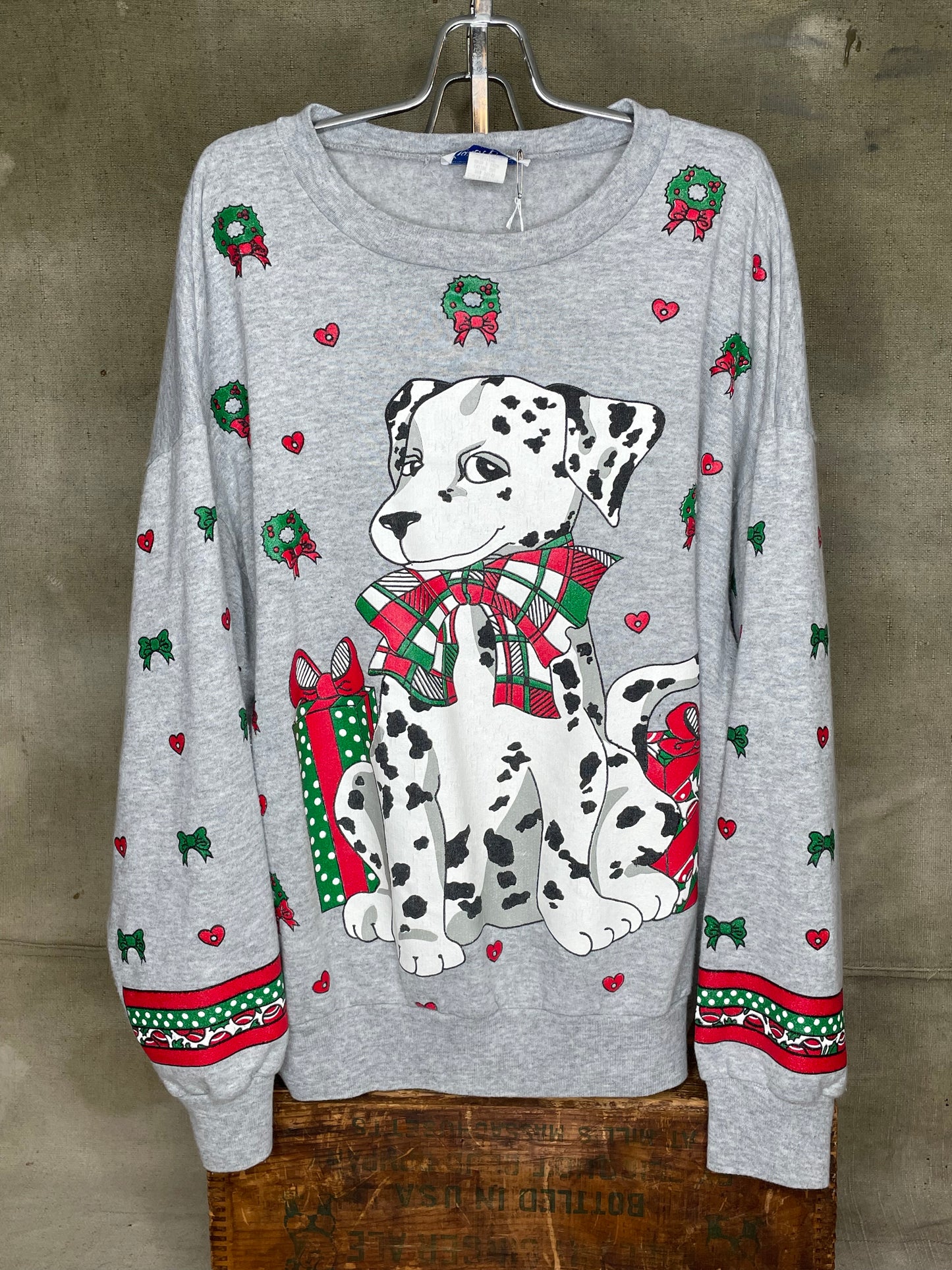 Vintage XXL Dalmatian Christmas Crewneck Sweatshirt