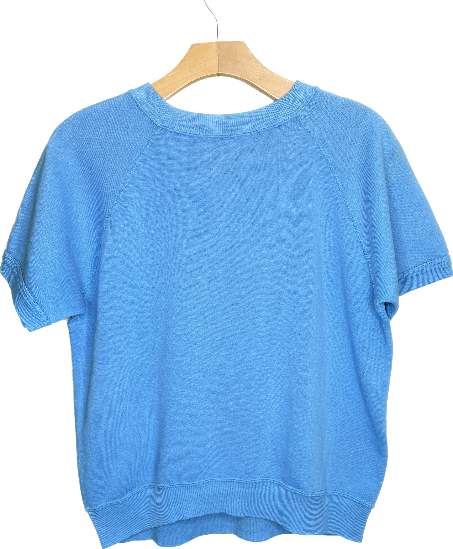 Vintage M/L Recycle Reduce Rewear Village Vintage Merch Blue Short Sleeve Crewneck Sweatshirt