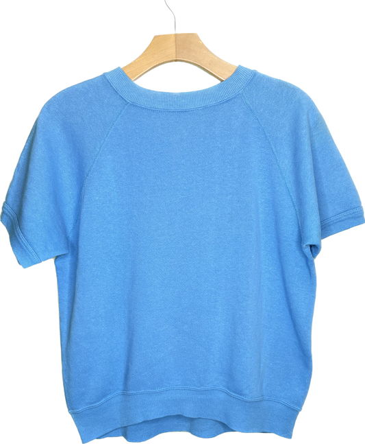 Vintage M/L Recycle Reduce Rewear Village Vintage Merch Blue Short Sleeve Crewneck Sweatshirt