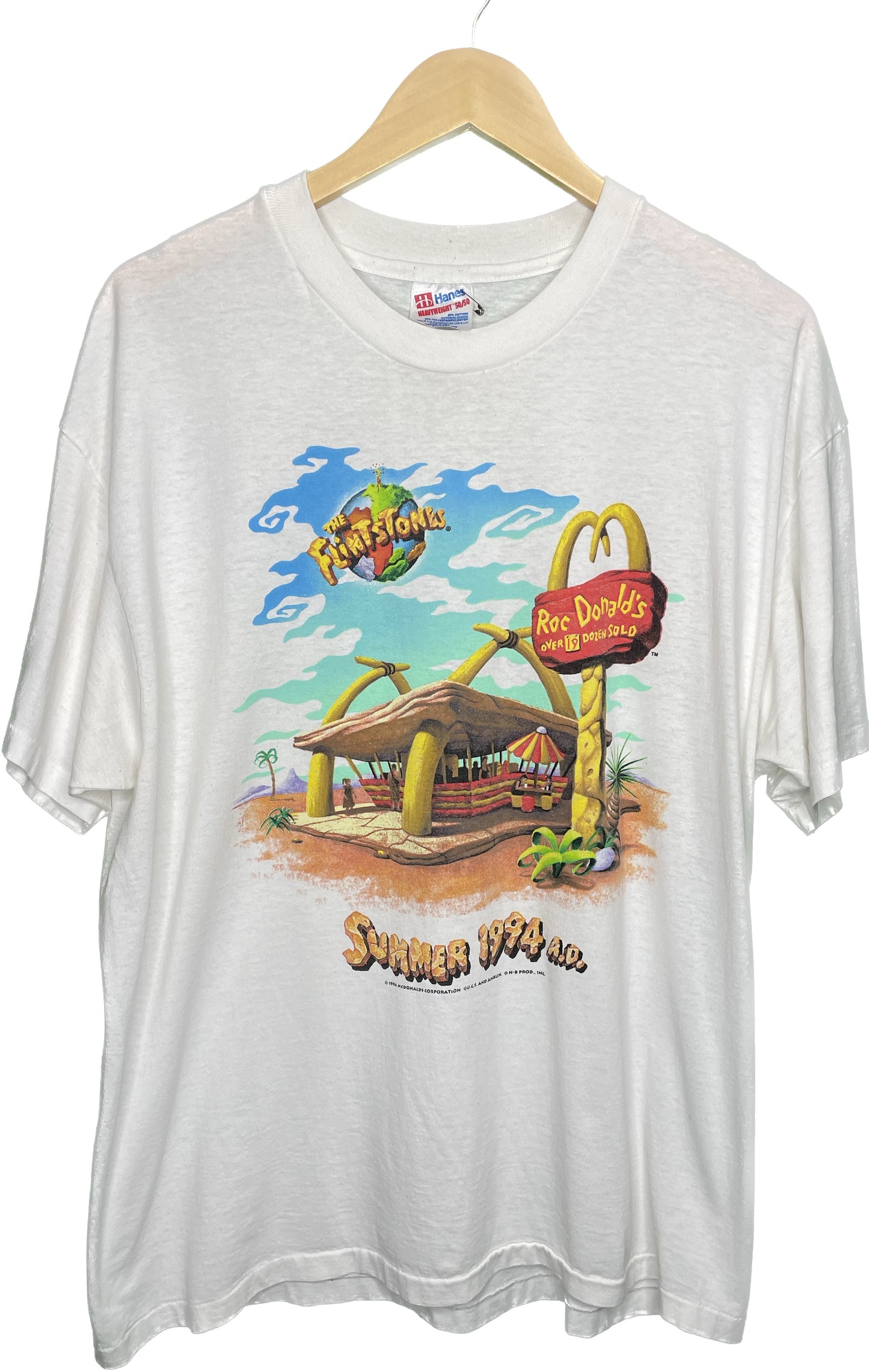 Vintage XL Roc Donalds Flinstones 1994 T Shirt