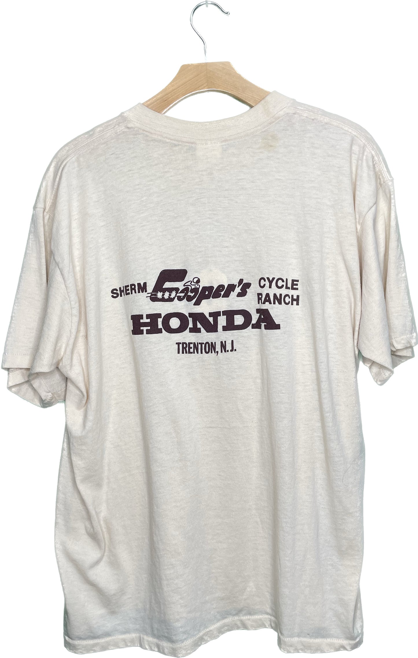 Vintage L/XL Sherm Cooper's Cycle Ranch Trenton, NJ Paper Thin T-Shirt