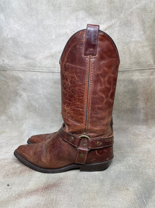 Vintage 6 1/2 M Women’s Wrangler Leather Harness Cowboy Boots