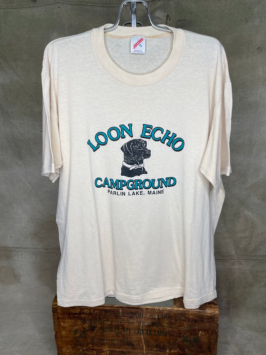 Vintage L Loon Echo Campground Parlin Lake Maine Shirt