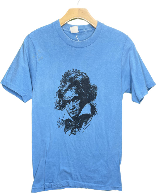 Vintage XS/S Beethoven 70s 80s Blue Shirt