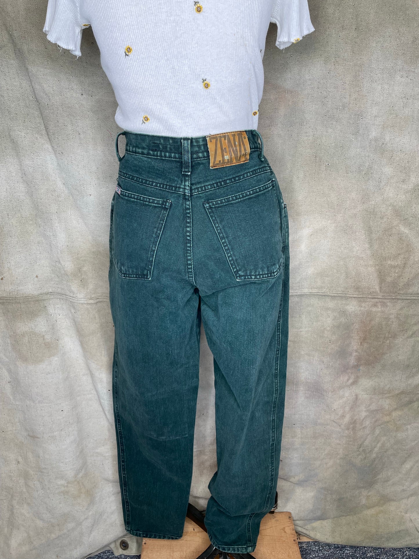 Vintage Zena 90s Green High Waisted Mom Jeans