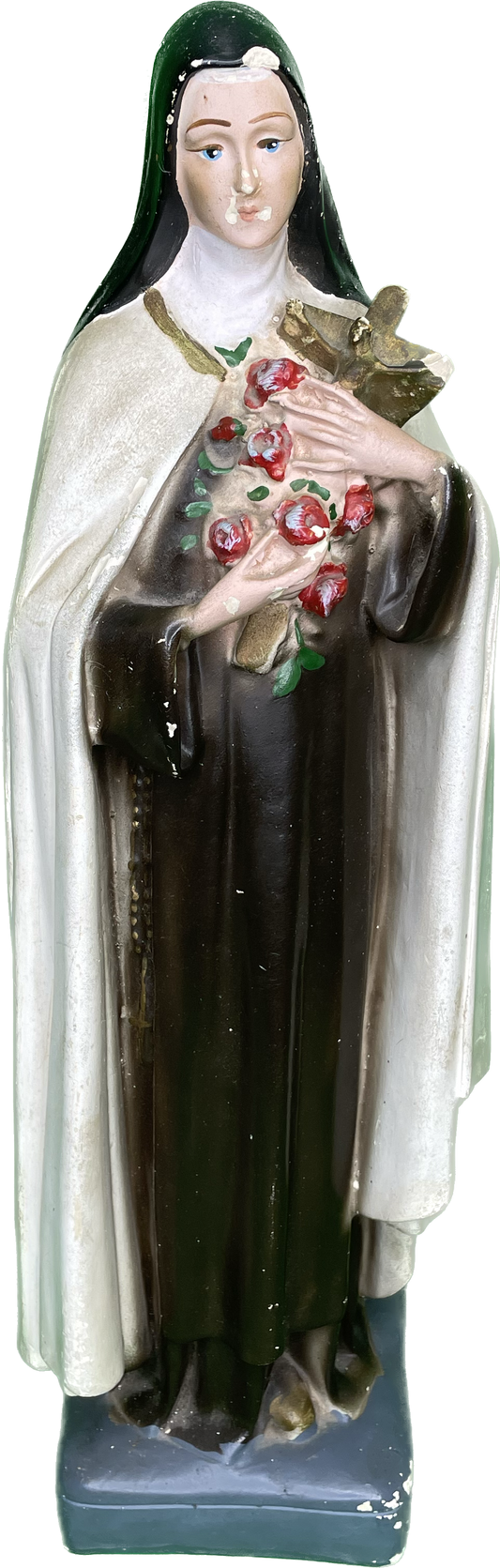 Vintage Chalkware 16" Religious ST THERESE OF LISIEUX Statue