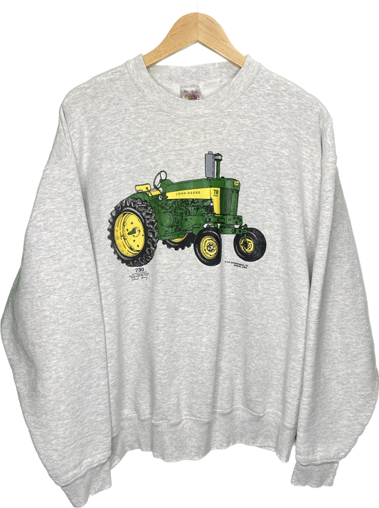 Vintage XL John Deere 730 Diesel Tractor Farm Country Crewneck Sweatshirt