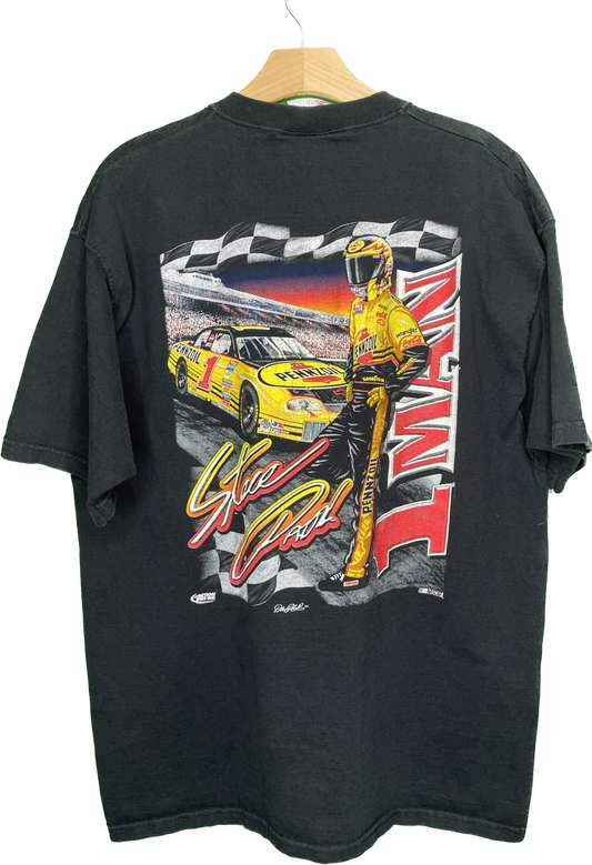 Vintage XL Steve Park 1 Man Machine Mission Pennzoil Nascar Racing T-Shirt