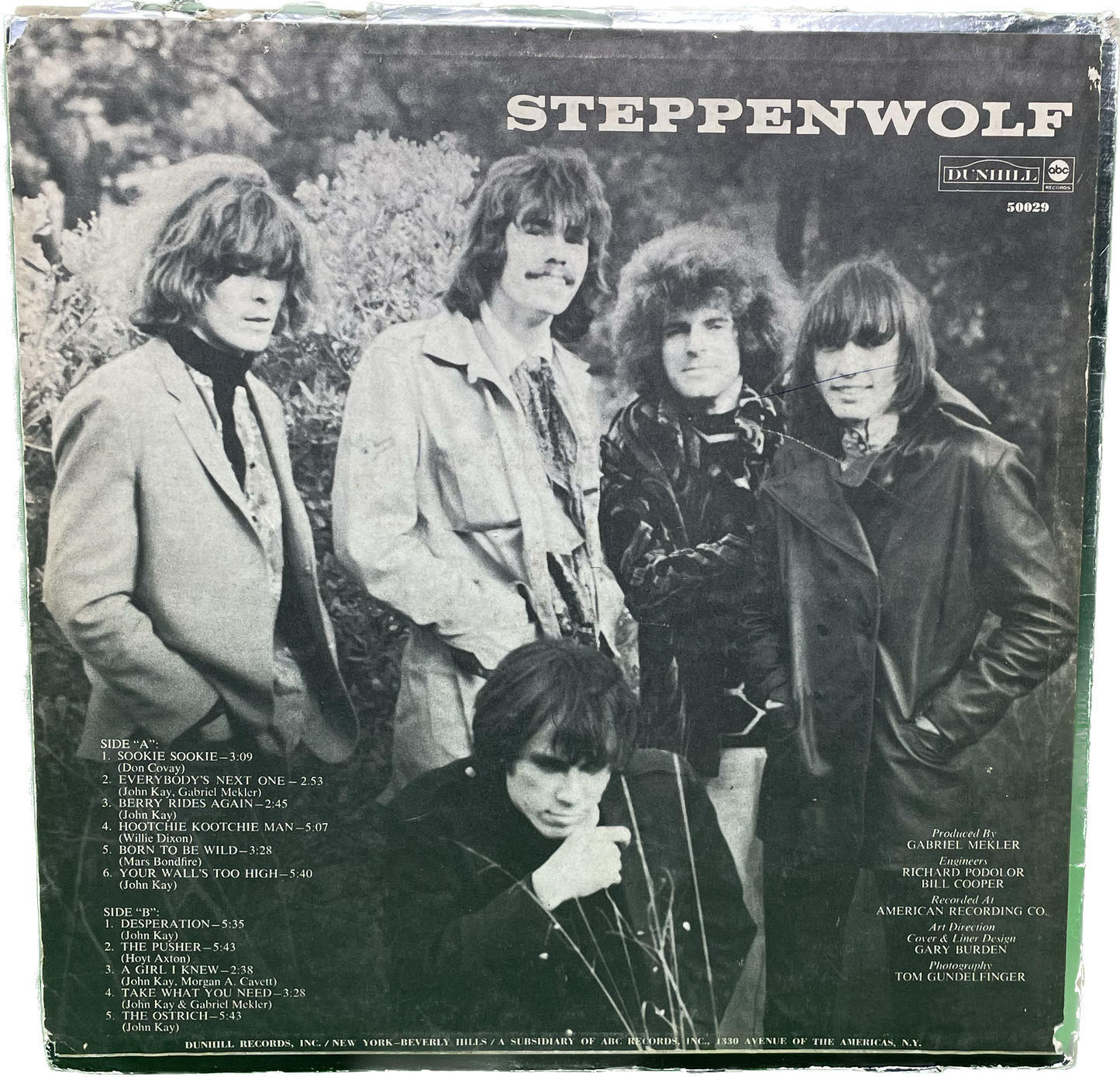 Lp P G STEPPENWOLF Self-Titled DUNHILL LP VG+/VG++ 1st press born to be wild the pusher