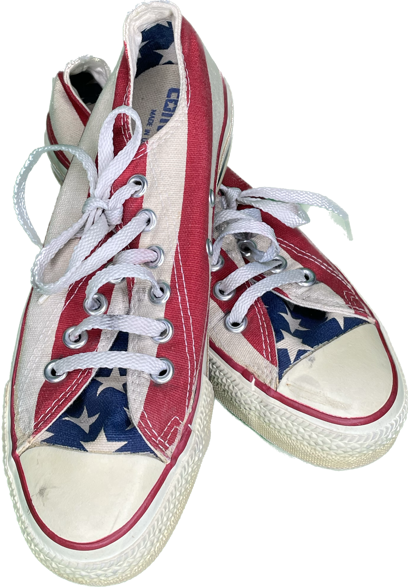 Vintage Sz 5 1/2 Converse American Flag USA Made Skate Surf Shoes 70s 80s