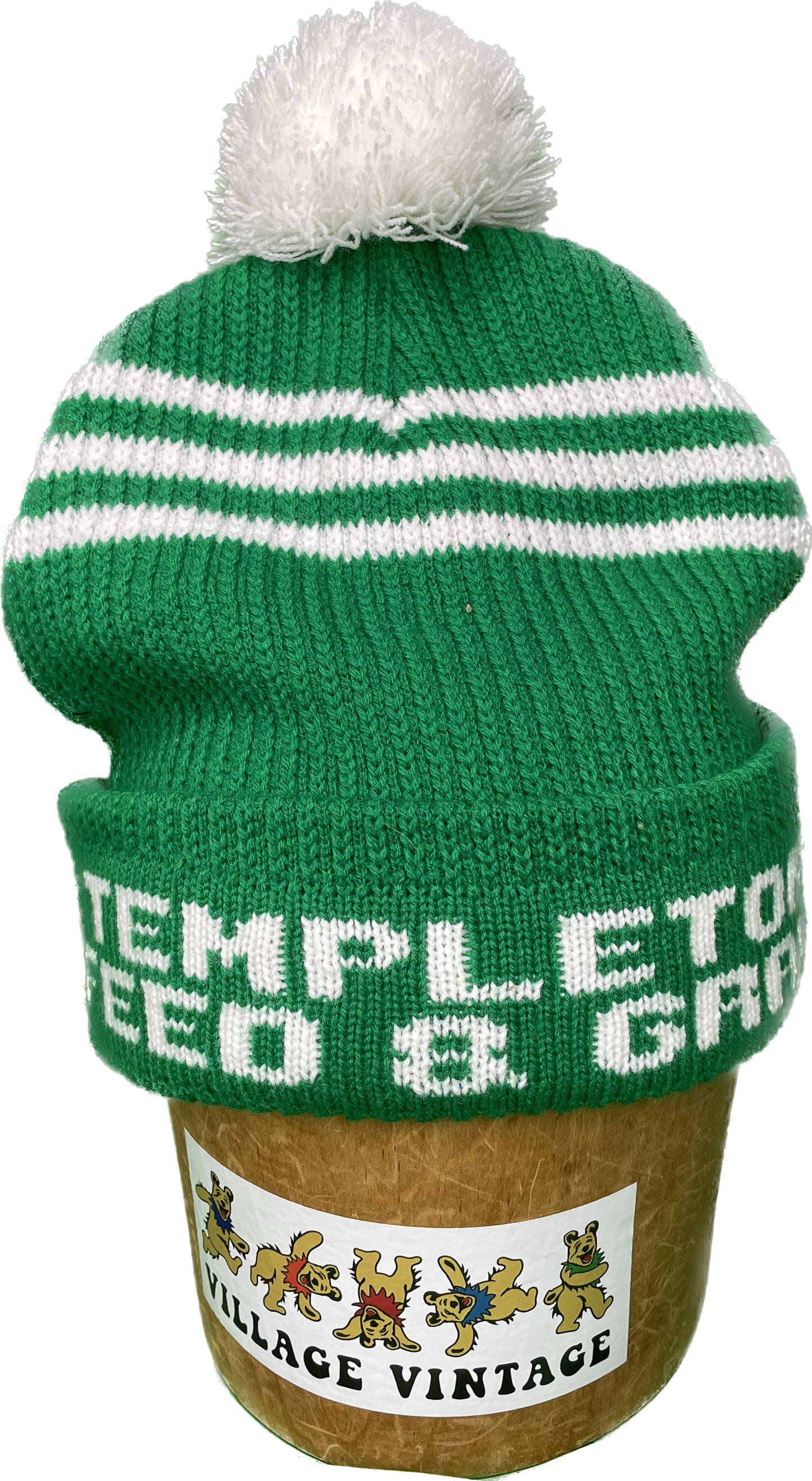 Vintage NOS Templeton Feed & Grain Beanie Cap Knit Hat