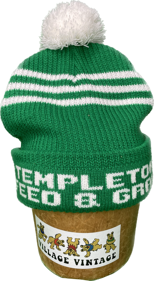 Vintage NOS Templeton Feed & Grain Beanie Cap Knit Hat