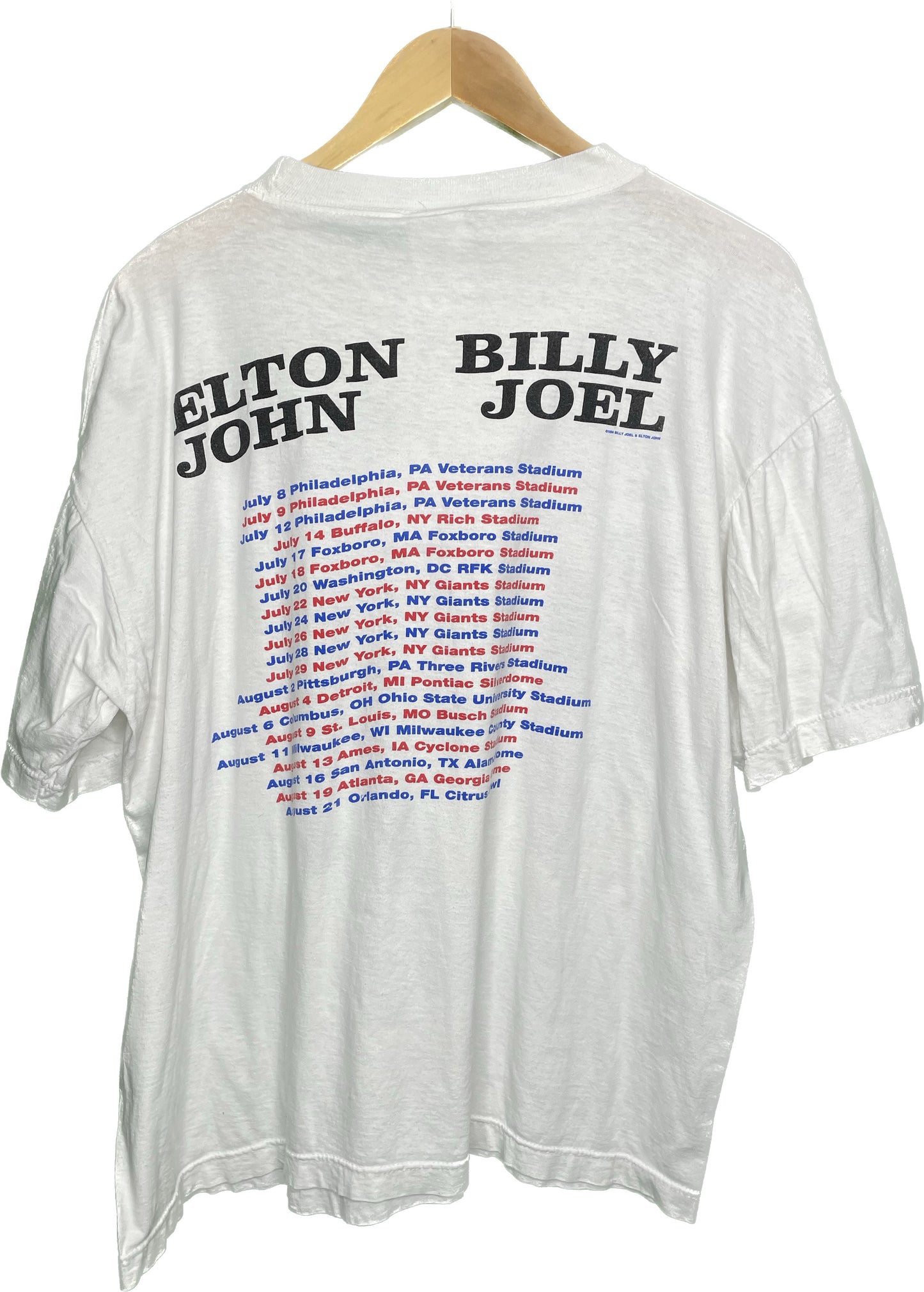 Vintage L/XL Elton John Billy Joel 1994 Tour Concert Shirt